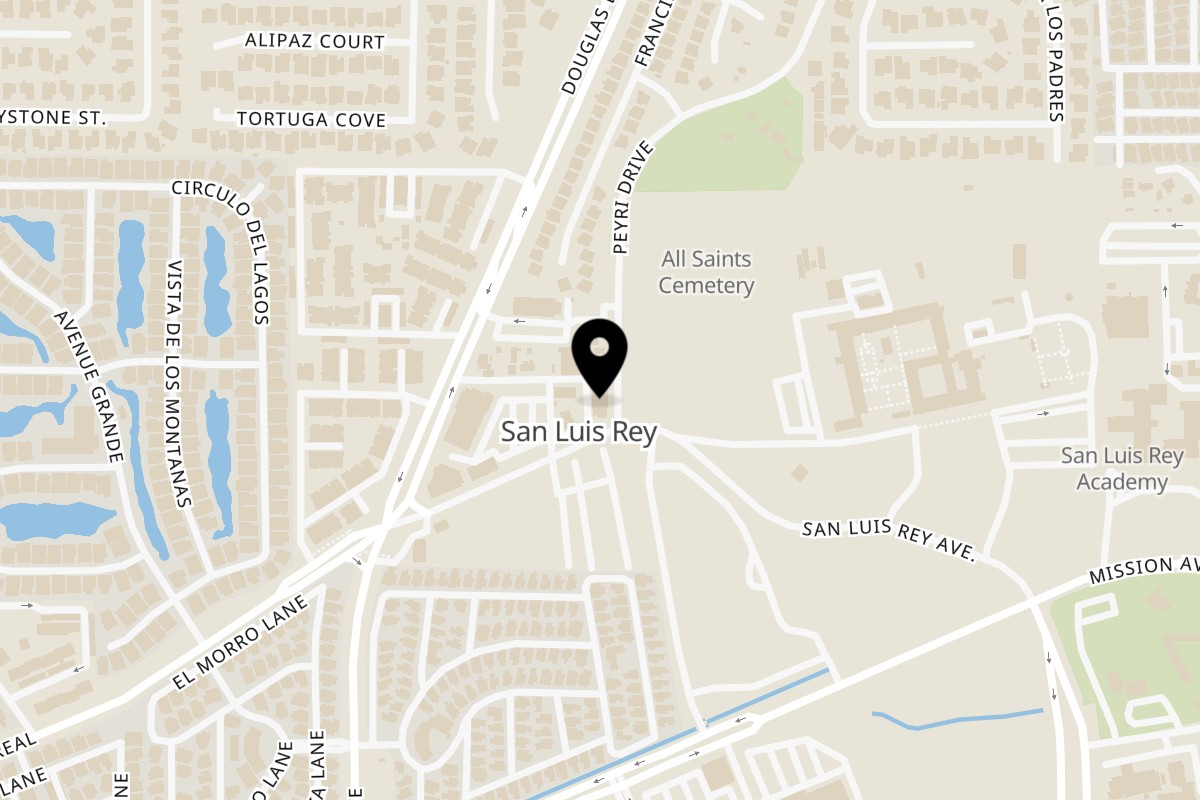 Map showing the location of San Luis Rey Bakery & Restaurant on 490 N El Camino Real in Oceanside